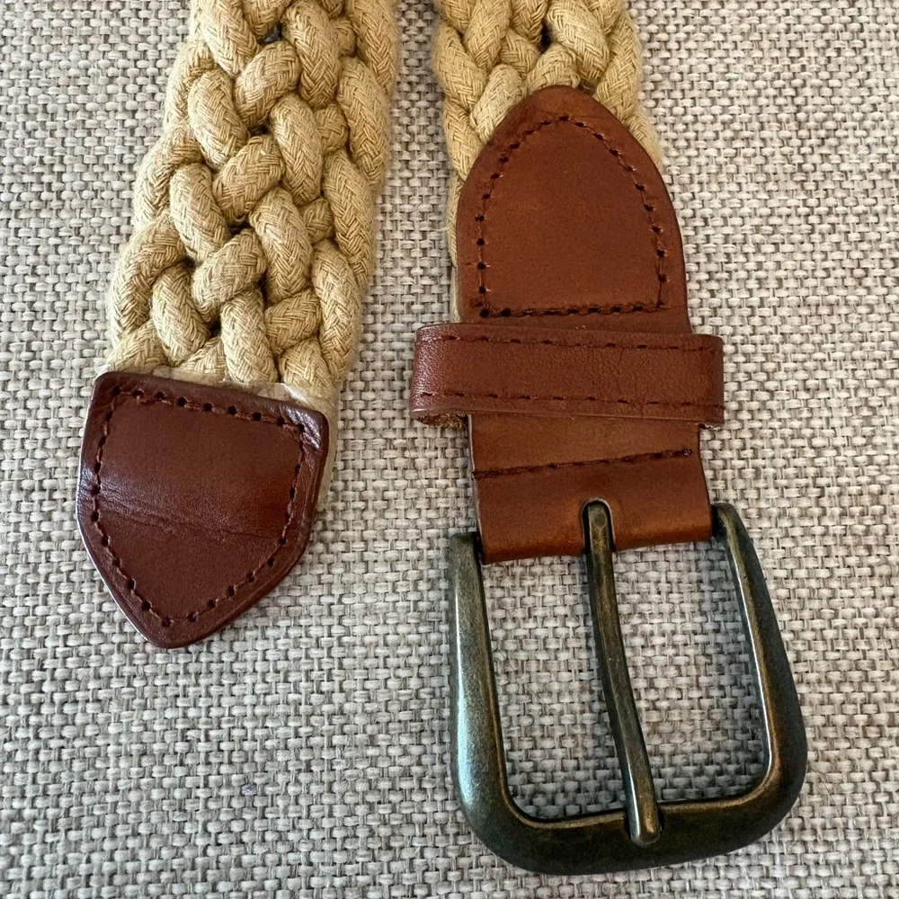 Pusser’s British West Indies Braided Rope Belt - Leather Trim M
